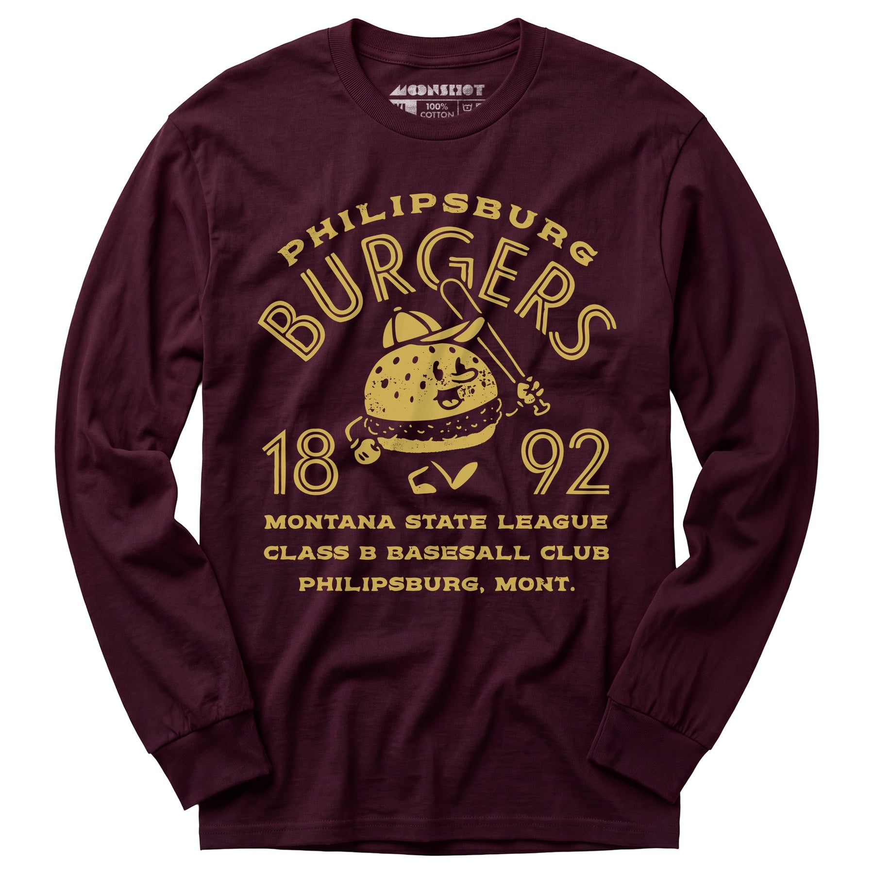 Philipsburg Burgers - Montana - Vintage Defunct Baseball Teams - Long Sleeve T-Shirt
