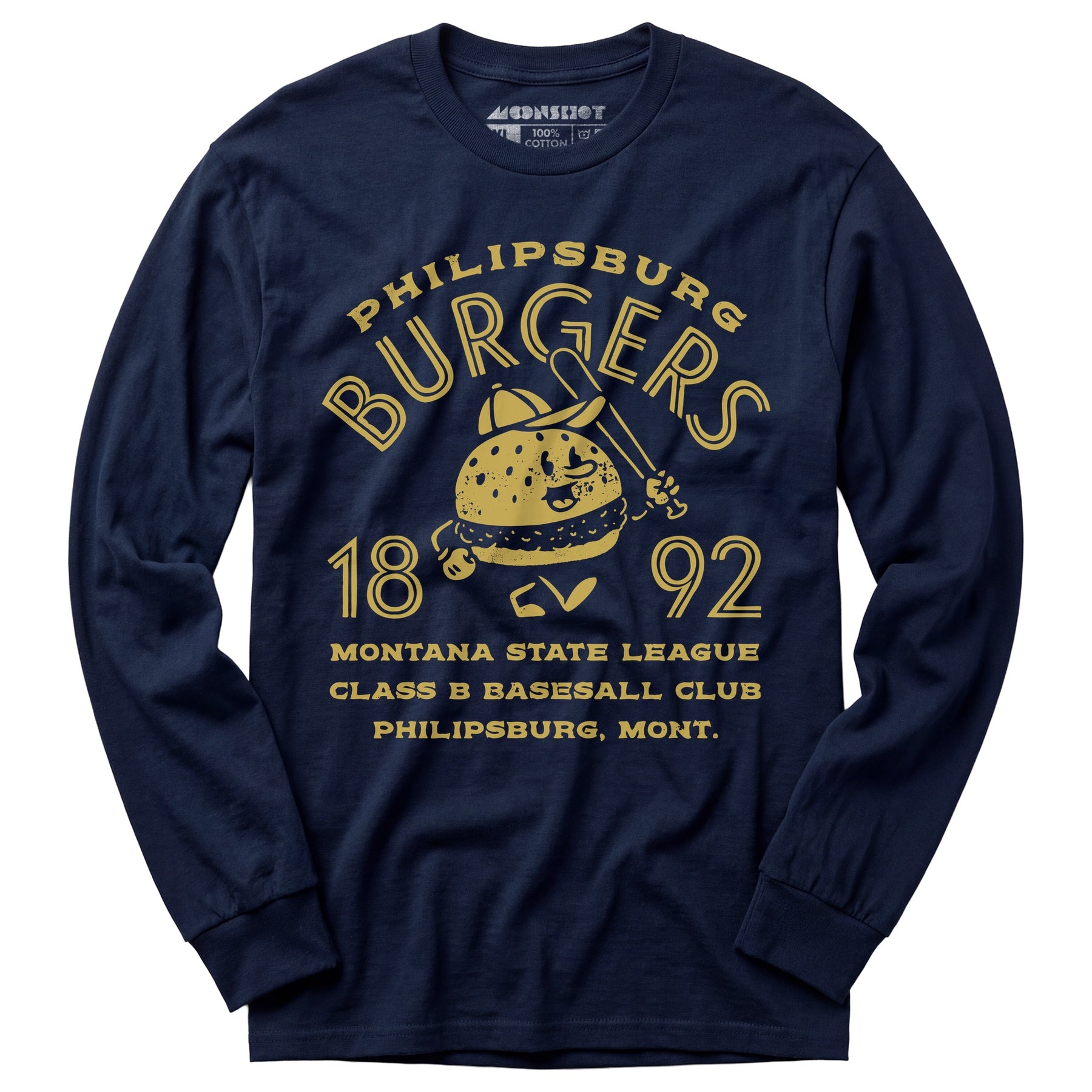Philipsburg Burgers - Montana - Vintage Defunct Baseball Teams - Long Sleeve T-Shirt