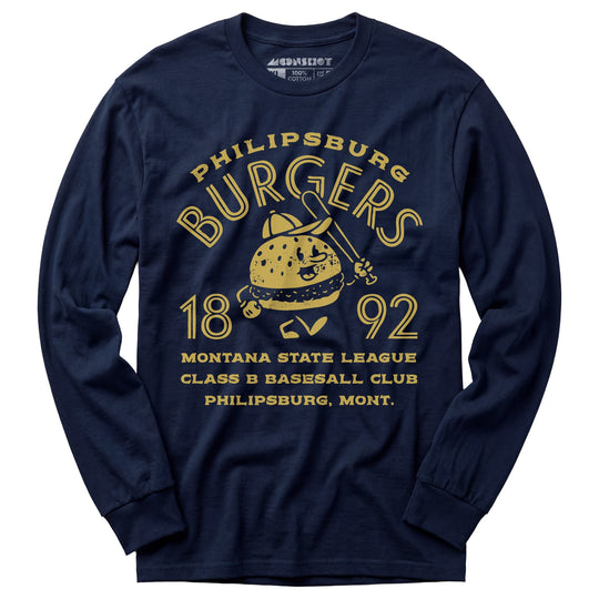 Philipsburg Burgers - Montana - Vintage Defunct Baseball Teams - Long Sleeve T-Shirt