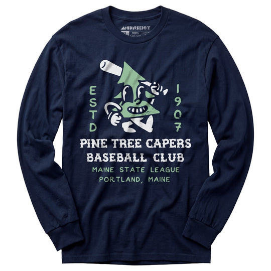 Pine Tree Capers - Portland, ME - Vintage Defunct Baseball Teams - Long Sleeve T-Shirt