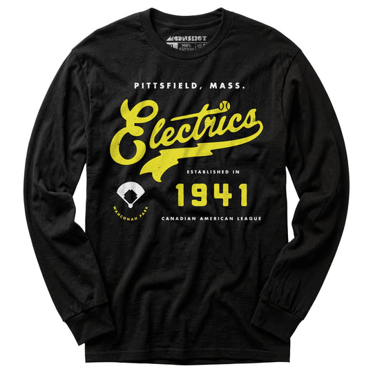 Pittsfield Electrics - Massachusetts - Vintage Defunct Baseball Teams - Long Sleeve T-Shirt