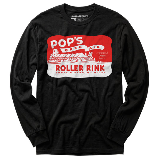 Pop's - Three Rivers, MI - Vintage Roller Rink - Long Sleeve T-Shirt