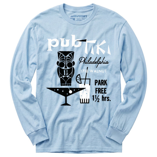 Pub Tiki - Philadelphia, PA - Vintage Tiki Bar - Long Sleeve T-Shirt