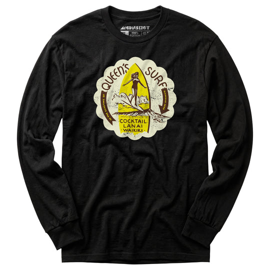 Queen's Surf - Waikiki, HI - Vintage Tiki Bar - Long Sleeve T-Shirt