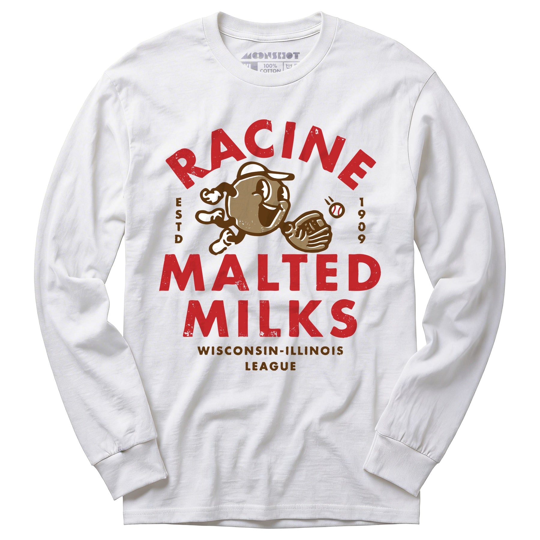 Racine Malted Milks- Wisconsin - Vintage Defunct Baseball Teams - Long Sleeve T-Shirt