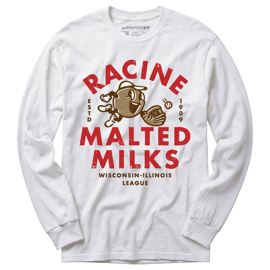 Racine Malted Milks- Wisconsin - Vintage Defunct Baseball Teams - Long Sleeve T-Shirt