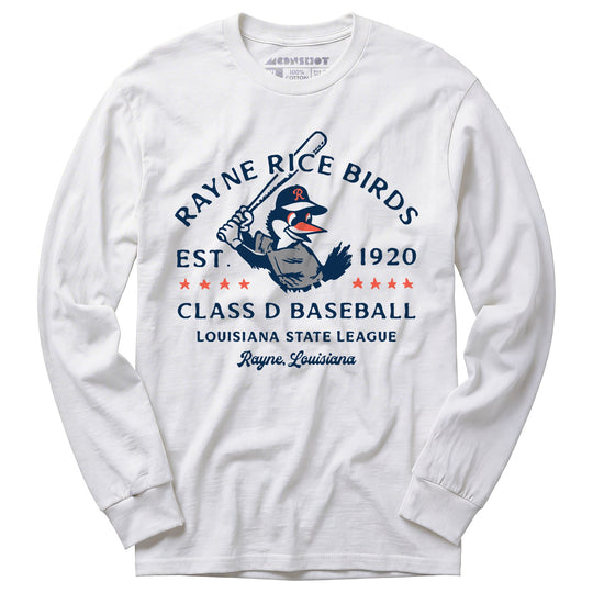 Rayne Rice Birds - Louisiana - Vintage Defunct Baseball Teams - Long Sleeve T-Shirt