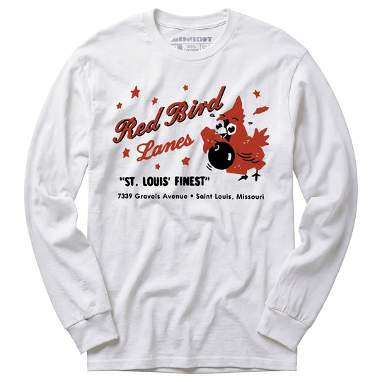 Red Bird Lanes v1 - St. Louis, MO - Vintage Bowling Alley - Long Sleeve T-Shirt
