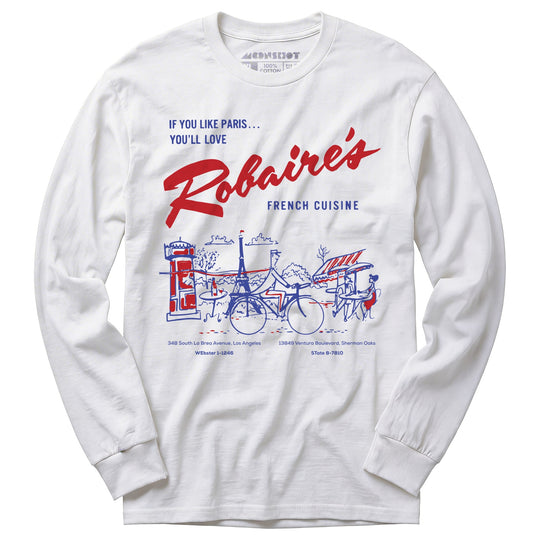 Robaire's French Cuisine - Los Angeles, CA - Vintage Restaurant - Long Sleeve T-Shirt