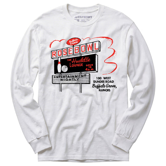 Rose Bowl - Buffalo Grove, IL - Vintage Bowling Alley - Long Sleeve T-Shirt