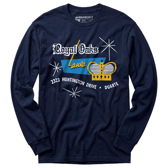 Royal Oaks Lanes - Duarte, CA - Vintage Bowling Alley - Long Sleeve T-Shirt
