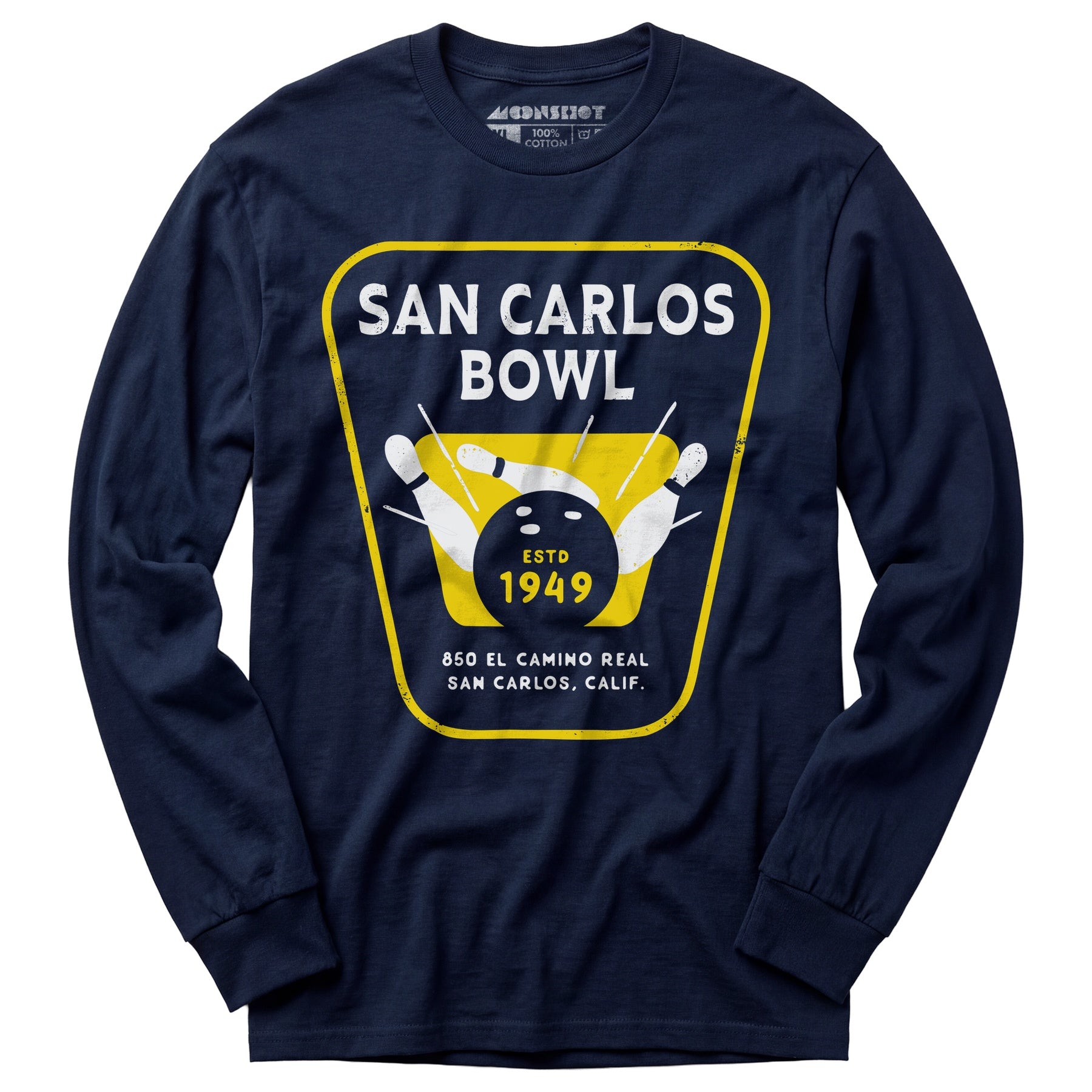 San Carlos Bowl - San Carlos, CA - Vintage Bowling Alley - Long Sleeve T-Shirt