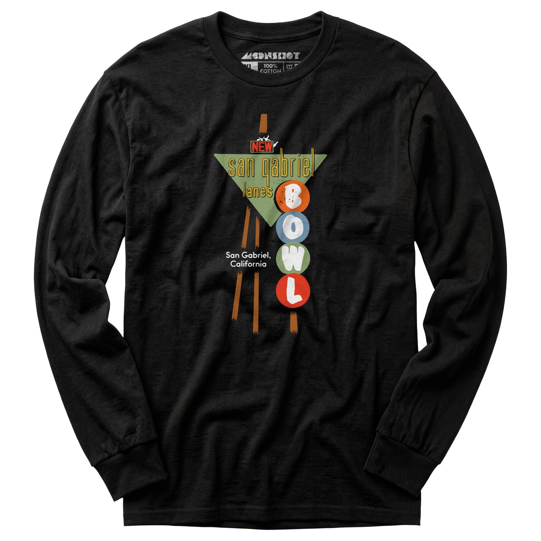 San Gabriel Lanes - San Gabriel, CA - Vintage Bowling Alley - Long Sleeve T-Shirt