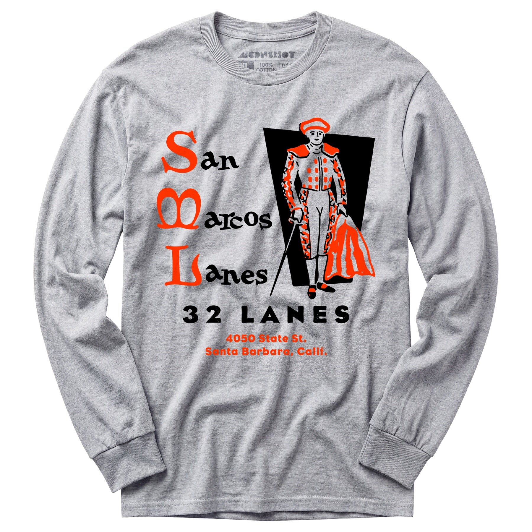 San Marcos Lanes - Santa Barbara, CA - Vintage Bowling Alley - Long Sleeve T-Shirt