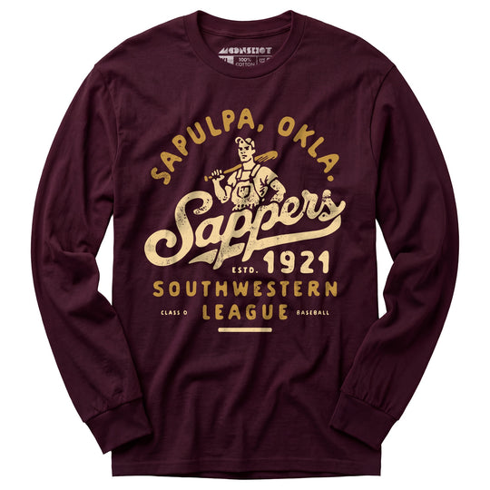 Sapulpa Sappers - Oklahoma - Vintage Defunct Baseball Teams - Long Sleeve T-Shirt