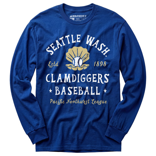 Seattle Clamdiggers - Washington - Vintage Defunct Baseball Teams - Long Sleeve T-Shirt