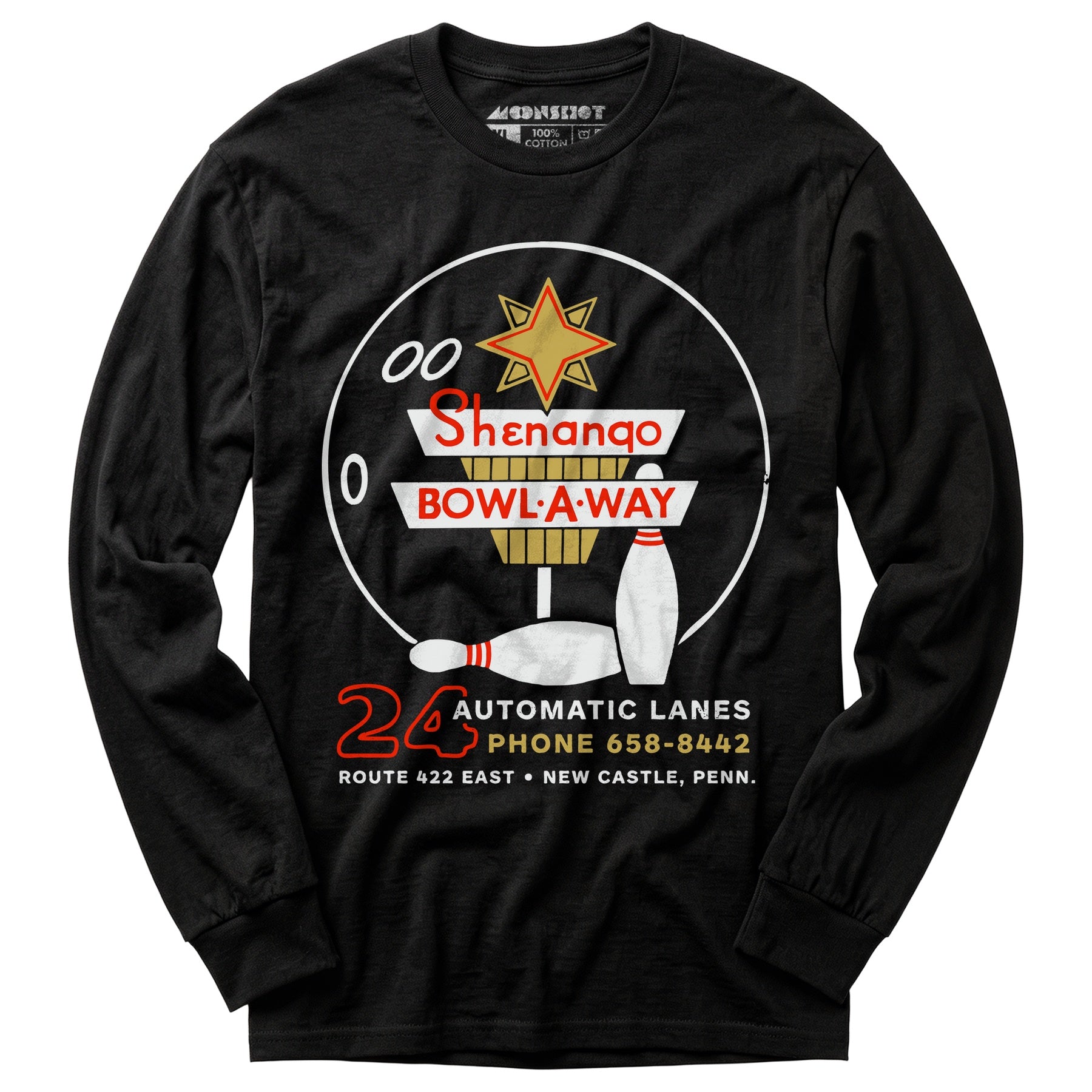 Shenango Bowl-a-Way - New Castle, PA - Vintage Bowling Alley - Long Sleeve T-Shirt