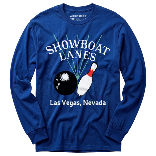 Showboat Lanes - Las Vegas, NV - Vintage Bowling Alley - Long Sleeve T-Shirt