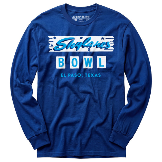 Skylanes Bowl - El Paso, TX - Vintage Bowling Alley - Long Sleeve T-Shirt