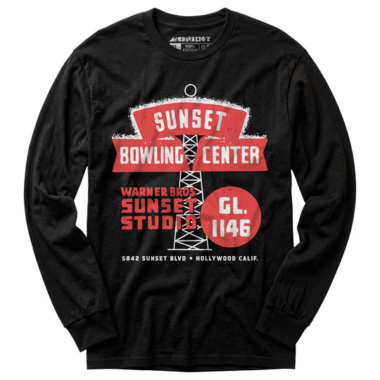 Sunset Bowling Center - Hollywood, CA - Vintage Bowling Alley - Long Sleeve T-Shirt