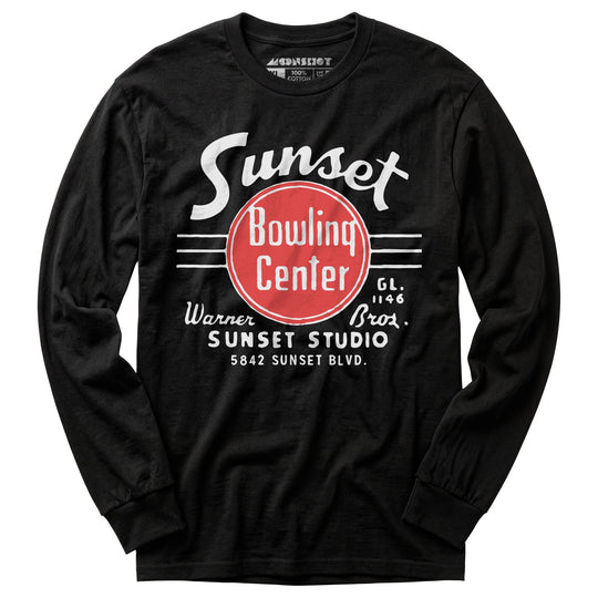 Sunset Bowling Center v2 - Hollywood, CA - Vintage Bowling Alley - Long Sleeve T-Shirt