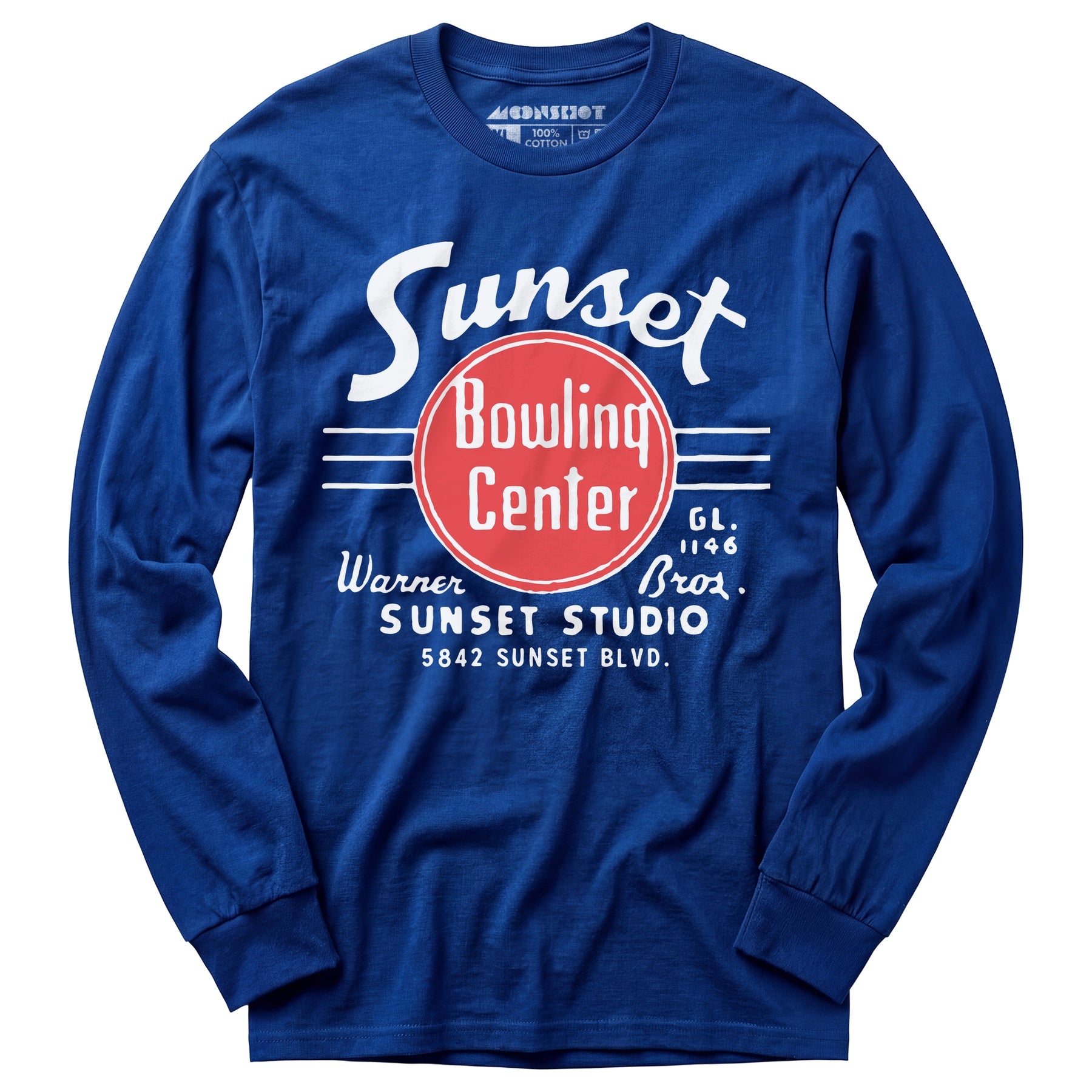 Sunset Bowling Center v2 - Hollywood, CA - Vintage Bowling Alley - Long Sleeve T-Shirt