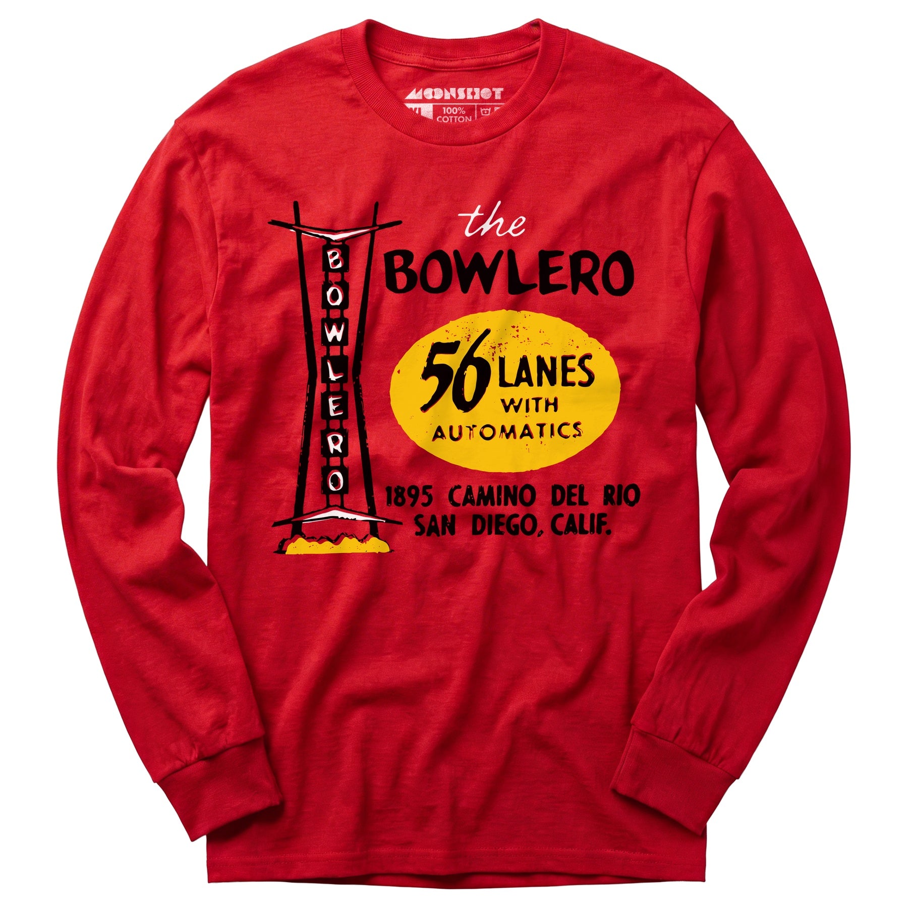 The Bowlero - San Diego, CA - Vintage Bowling Alley - Long Sleeve T-Shirt