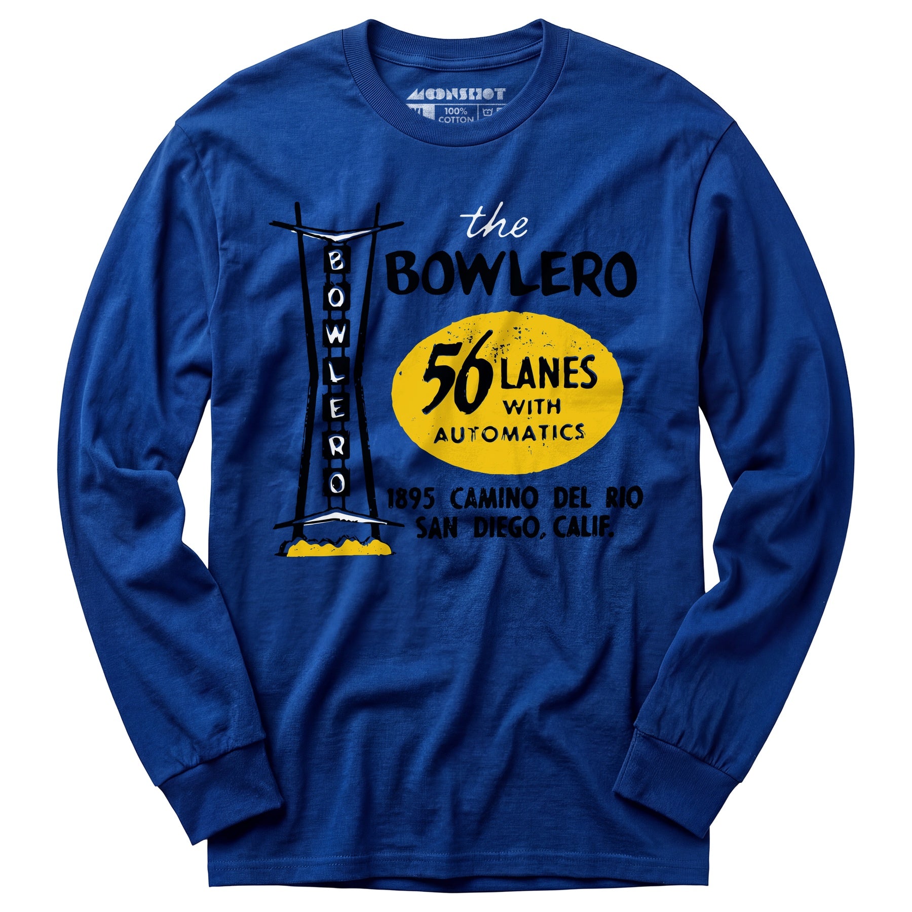 The Bowlero - San Diego, CA - Vintage Bowling Alley - Long Sleeve T-Shirt