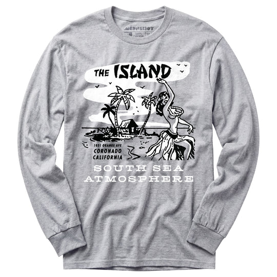 The Island Cafe v2 - Coronado, CA - Vintage Tiki Bar - Long Sleeve T-Shirt