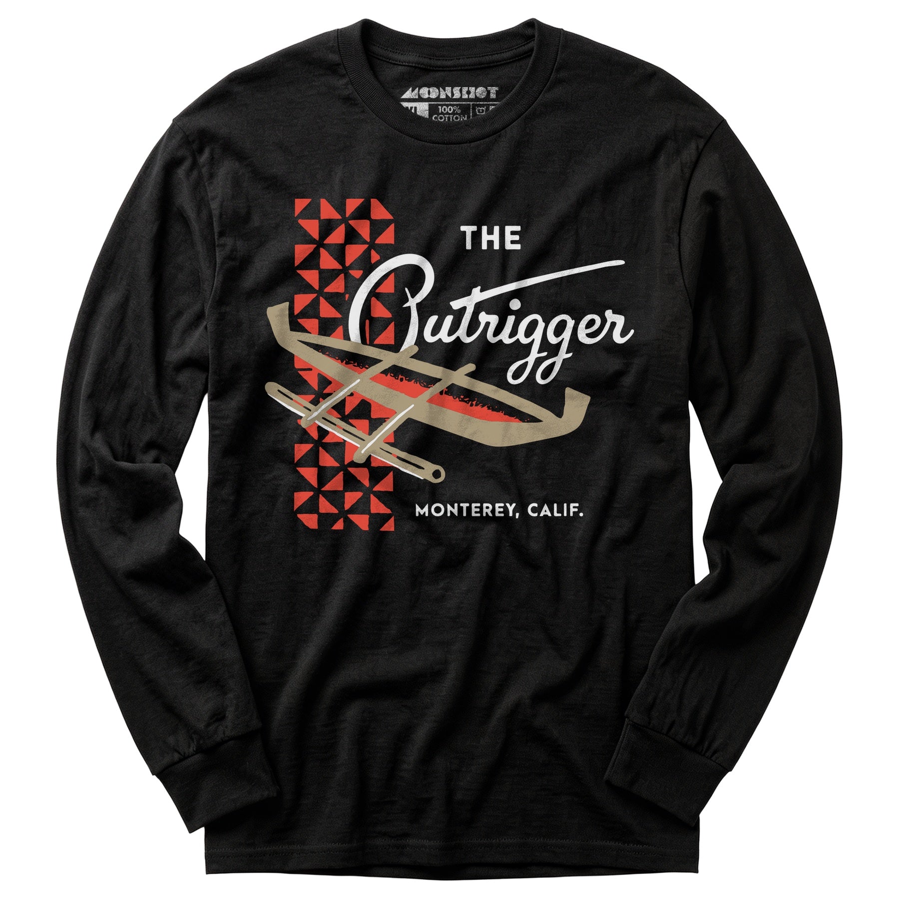 The Outrigger - Monterey, CA - Vintage Tiki Bar - Long Sleeve T-Shirt