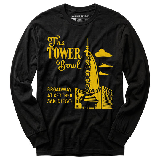 The Tower Bowl - San Diego, CA - Vintage Bowling Alley - Long Sleeve T-Shirt