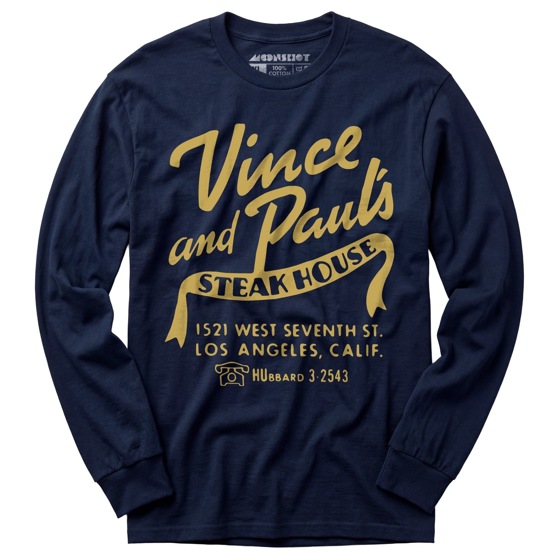 Vince and Paul's Steakhouse - Los Angeles, CA - Vintage Restaurant - Long Sleeve T-Shirt