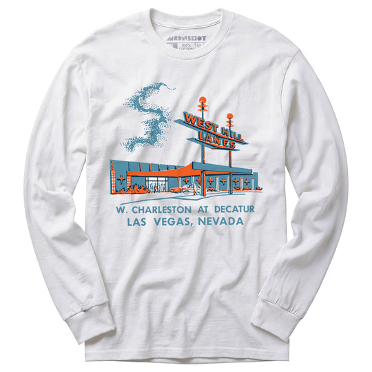 West Hill Lanes - Las Vegas, NV - Vintage Bowling Alley - Long Sleeve T-Shirt