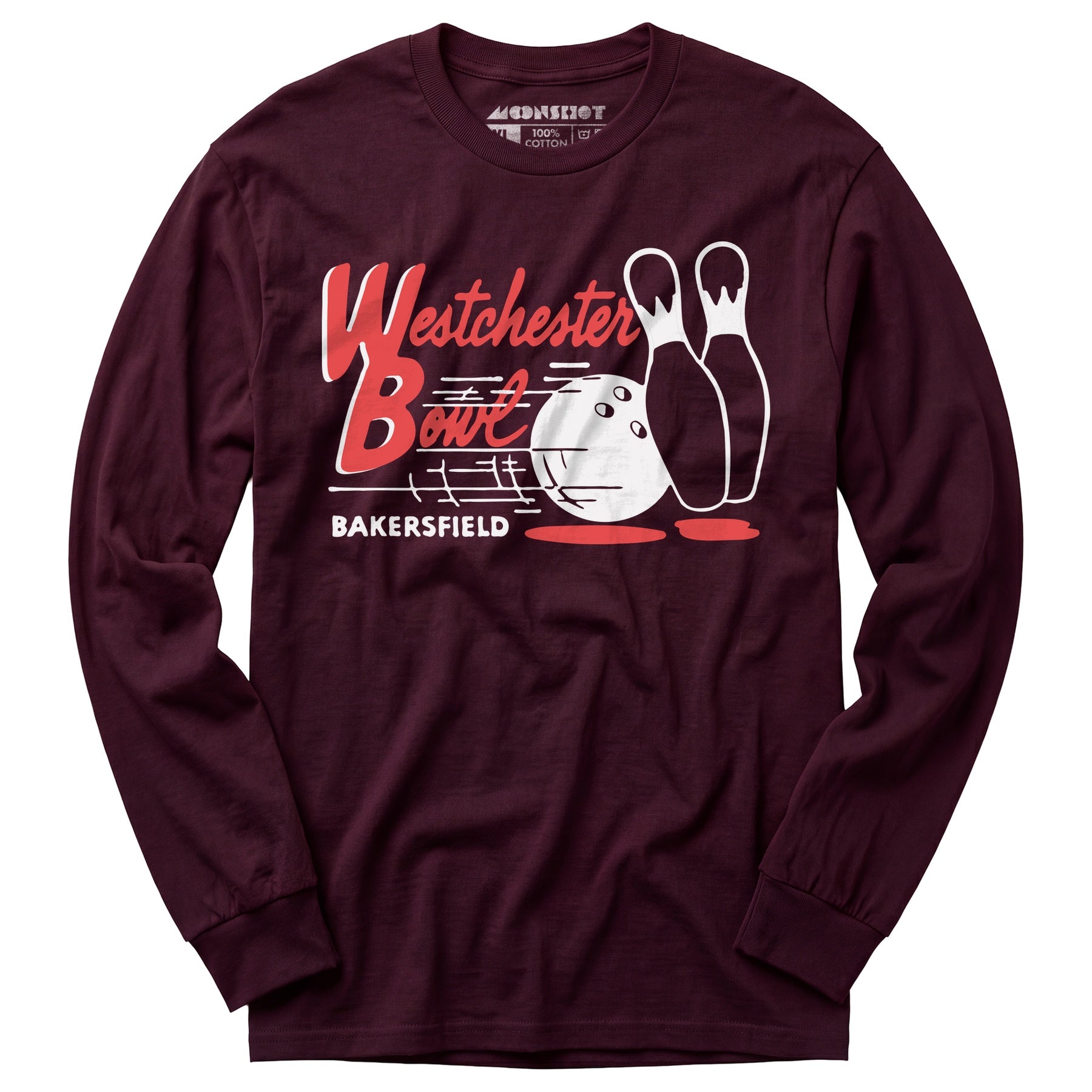 Westchester Bowl - Bakersfield, CA - Vintage Bowling Alley - Long Sleeve T-Shirt