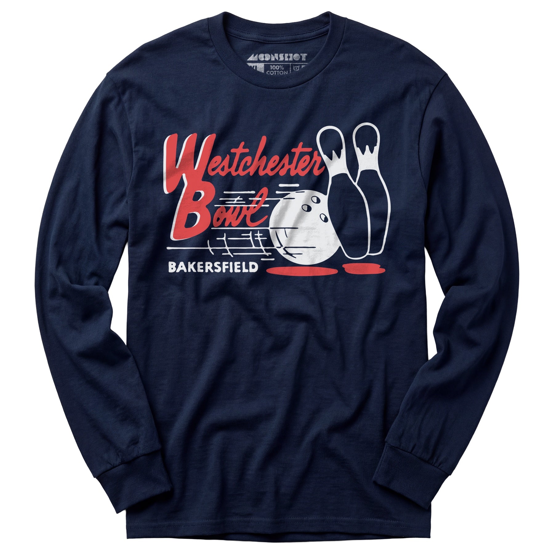 Westchester Bowl - Bakersfield, CA - Vintage Bowling Alley - Long Sleeve T-Shirt