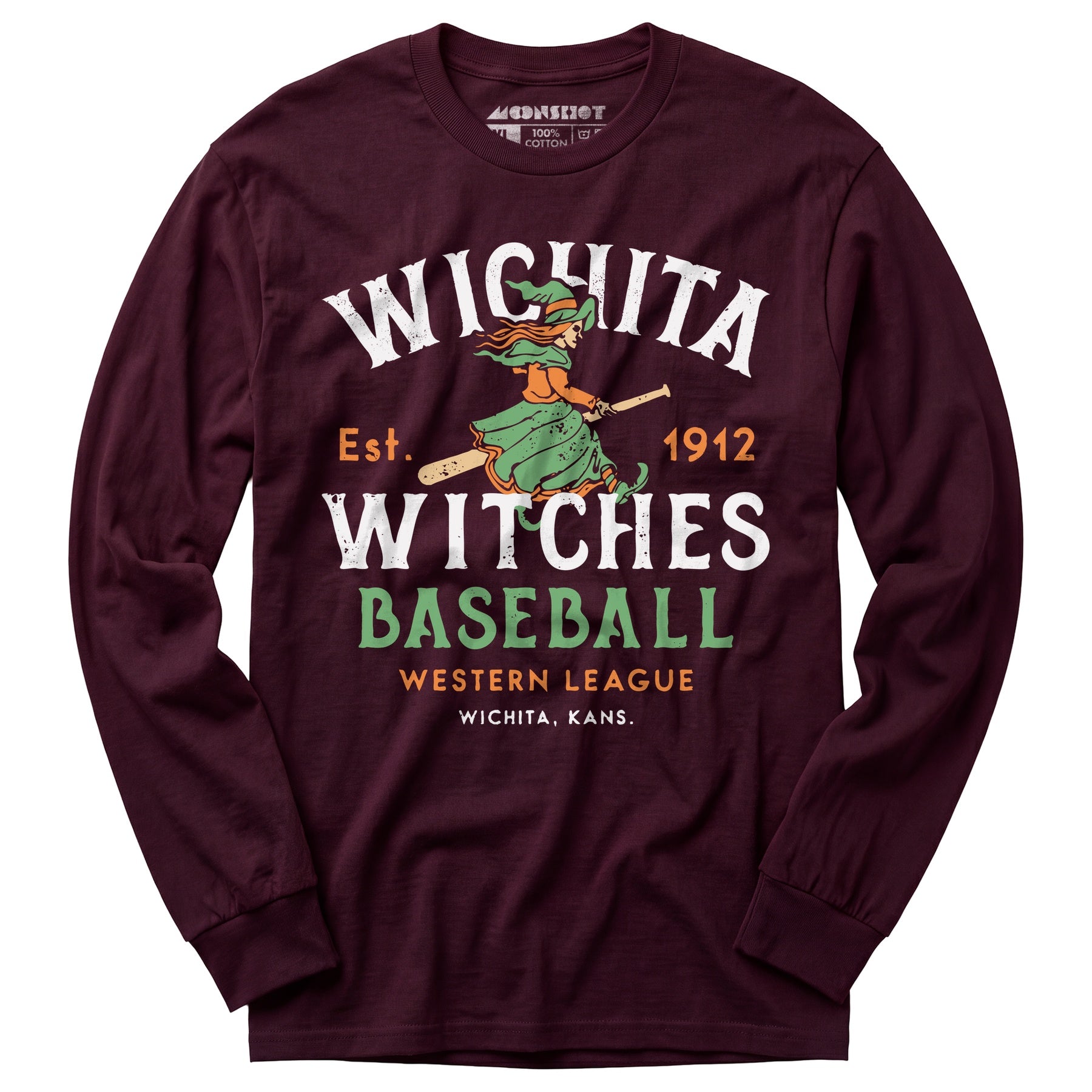 Wichita Witches - Kansas - Vintage Defunct Baseball Teams - Long Sleeve T-Shirt