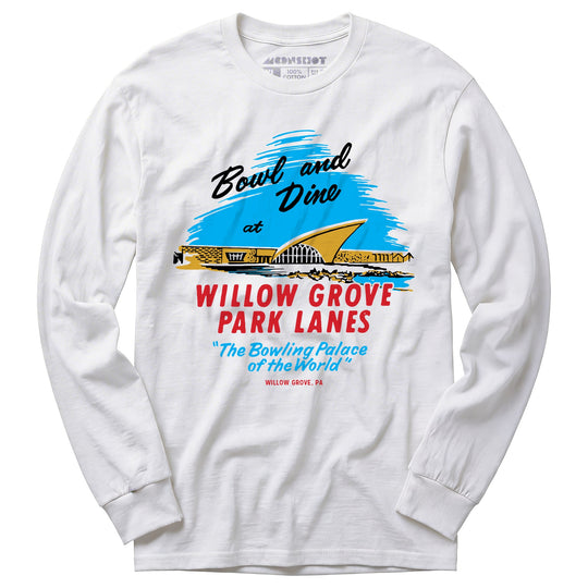 Willow Grove Park Lanes - Willow Grove, PA - Vintage Bowling Alley - Long Sleeve T-Shirt