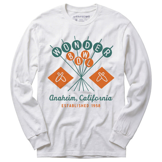 Wonder Bowl - Anaheim, CA - Vintage Bowling Alley - Long Sleeve T-Shirt