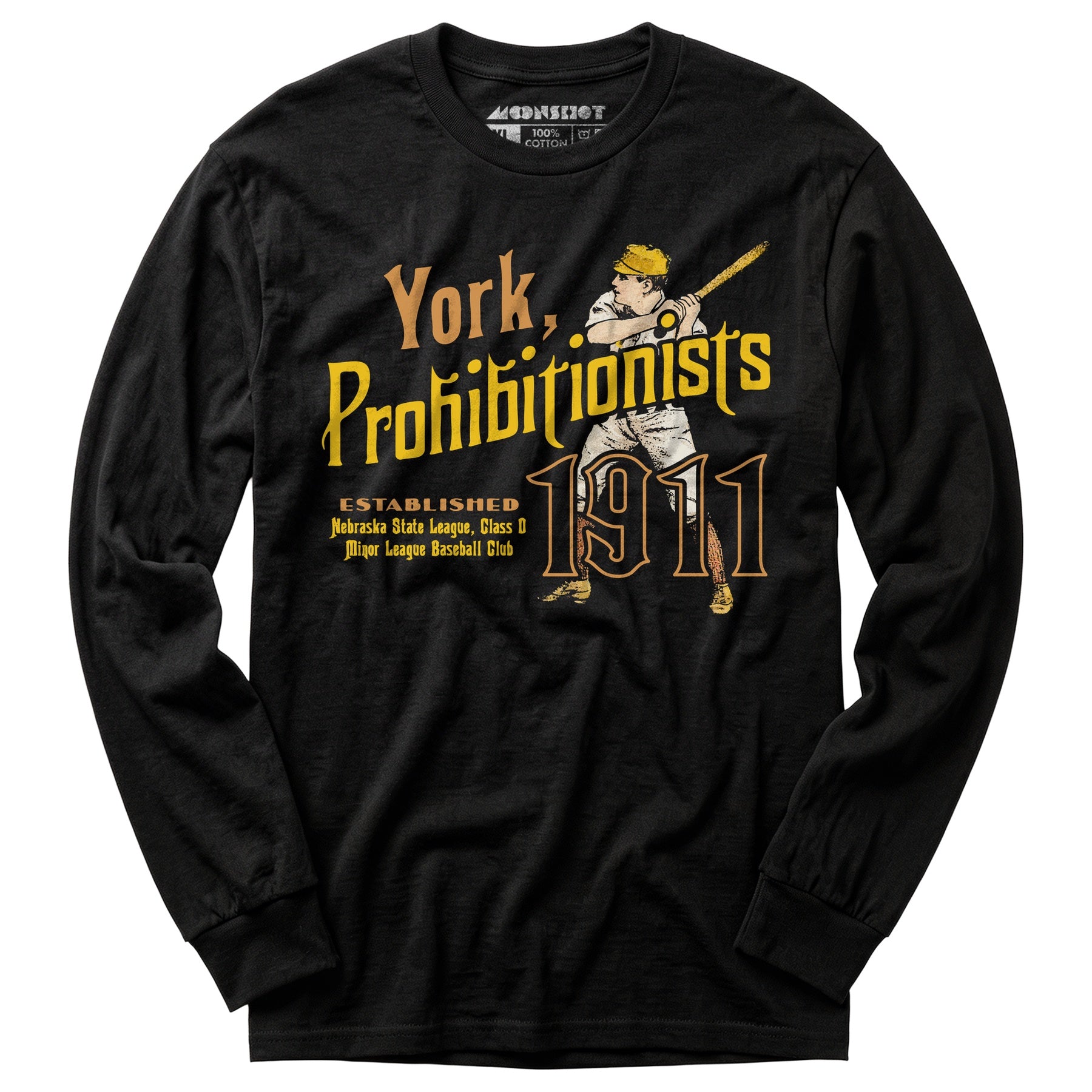 York Prohibitionists - Nebraska - Vintage Defunct Baseball Teams - Long Sleeve T-Shirt