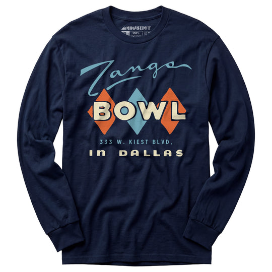 Zangs Bowl - Dallas, TX - Vintage Bowling Alley - Long Sleeve T-Shirt