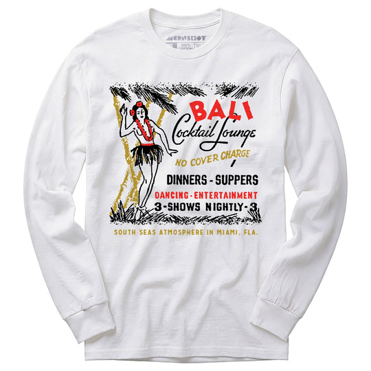 Bali Cocktail Lounge - Miami, FL - Vintage Tiki Bar - Long Sleeve T-Shirt