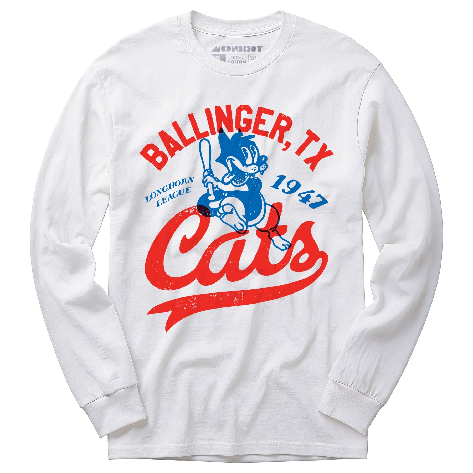 Ballinger Cats - Texas - Vintage Defunct Baseball Teams - Long Sleeve T-Shirt