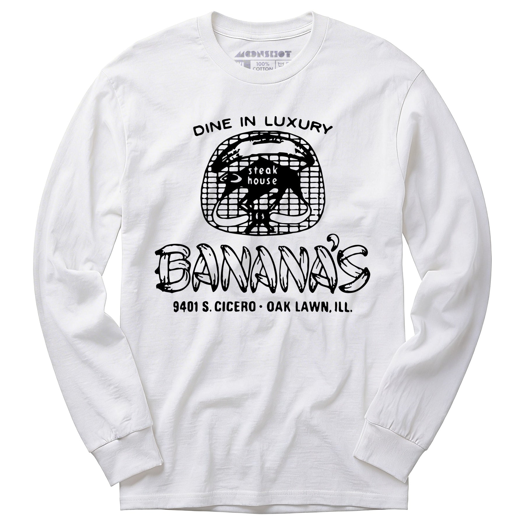 Banana's Steak House v2 - Oak Lawn, IL - Vintage Restaurant - Long Sleeve T-Shirt
