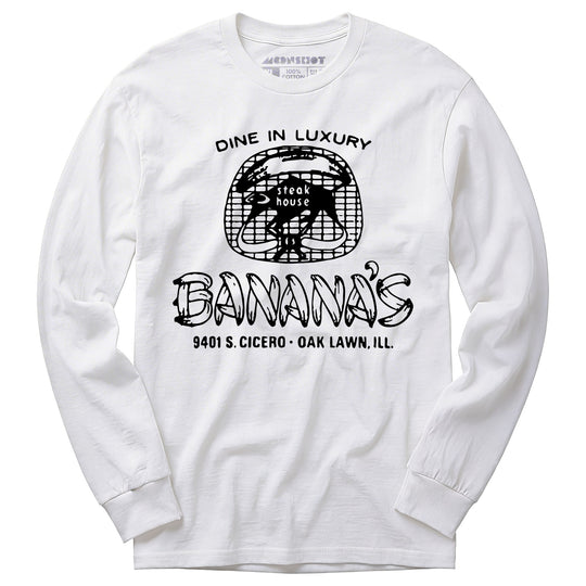 Banana's Steak House v2 - Oak Lawn, IL - Vintage Restaurant - Long Sleeve T-Shirt