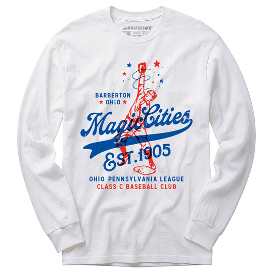 Barberton Magic Cities - Ohio - Vintage Defunct Baseball Teams - Long Sleeve T-Shirt