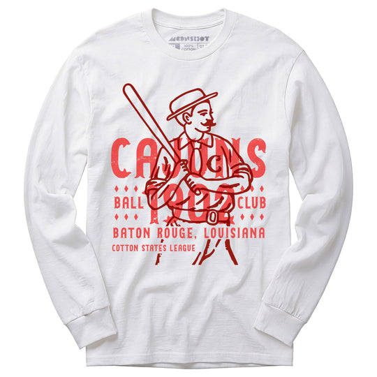 Baton Rouge Cajuns - Louisiana - Vintage Defunct Baseball Teams - Long Sleeve T-Shirt