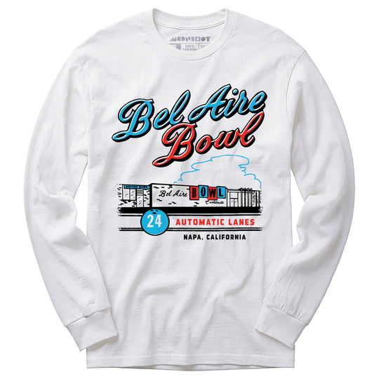 Bel Aire Bowl - Napa, CA - Vintage Bowling Alley - Long Sleeve T-Shirt