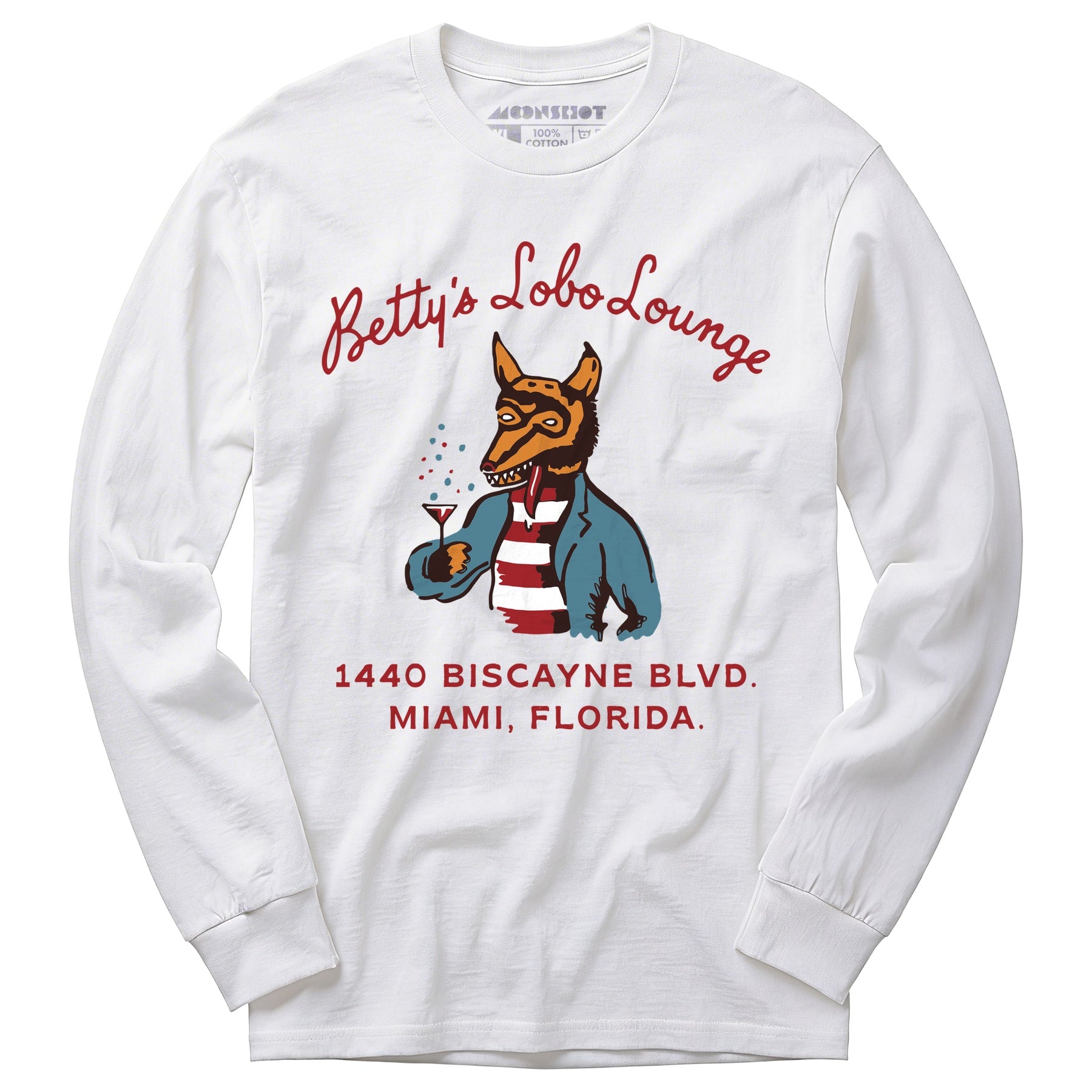 Betty's Lobo Lounge - Miami, FL - Vintage Restaurant - Long Sleeve T-Shirt