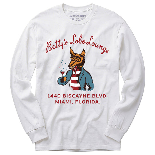 Betty's Lobo Lounge - Miami, FL - Vintage Restaurant - Long Sleeve T-Shirt