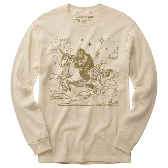 Bigfoot Riding On a Unicorn - Long Sleeve T-Shirt